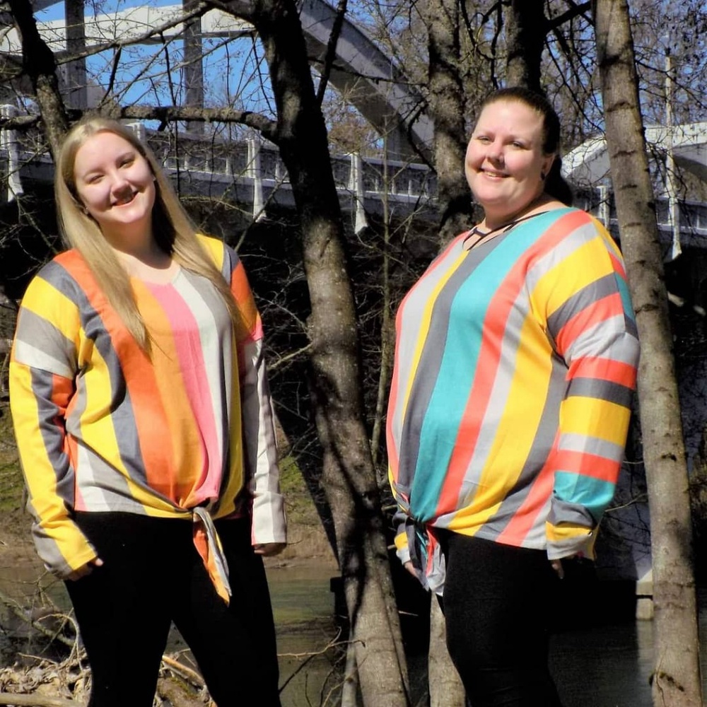 Long sleeve tie front top